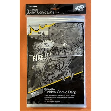 Golden Size Ultra Pro Resealable képregényfólia visszazárható ragasztócsíkkal 19,6x26,6 cm.(100db)