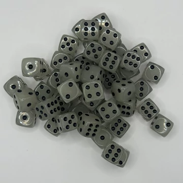 Dobókockák D6 (sötétben világító, 16 x 16mm.)