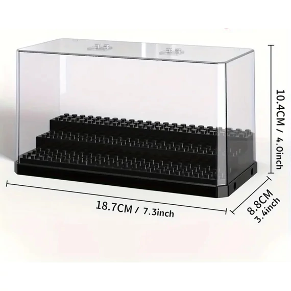 Több LEGO figura tárolására alkalmas 3 lépcsős vitrin