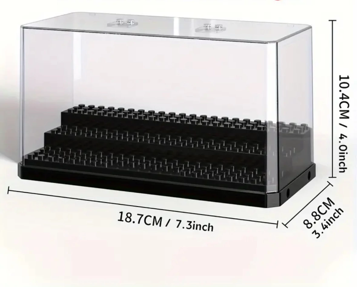 Több LEGO figura tárolására alkalmas 3 lépcsős vitrin